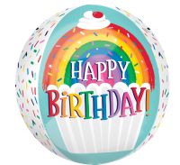 Orbz Rainbow Sprinkles Birthday Balloon