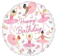 Standard Ballerina Girl Birthday Balloon