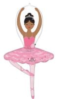 SuperShape Ballerina Girl Dark Skin Balloon
