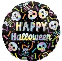 Standard Holographic Iridescent Bare Bones Halloween Balloon