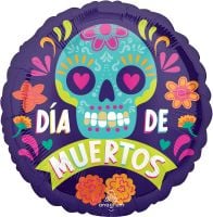 Standard Dia De Muertos Bold Sugar Skulls Balloon