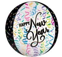 Orbz New Year Satin Confetti Cheer Balloon