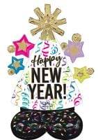 AirLoonz Junior Satin New Year Confetti Cheer Balloon