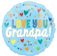 Standard Love You Grandpa Hearts & Stars Balloon
