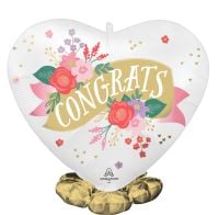 Frillz Satin Floral Toast Congrats Balloon