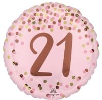 Standard Pretty Pink 21st Birthday Balloon