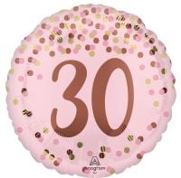 Standard Pretty Pink 30th Birthday Balloon