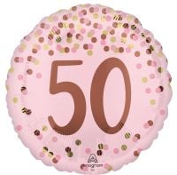 Standard Pretty Pink 50th Birthday Balloon