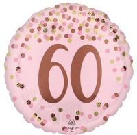 Standard Pretty Pink 60th Birthday Balloon