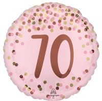 Standard Pretty Pink 70th Birthday Balloon