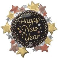 SuperShape Luxe New Year Stars Balloon