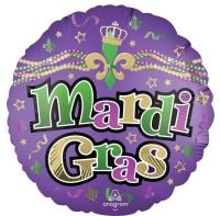 Standard Satin Majestic Mardi Gras Balloon