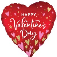 Jumbo Satin Happy Valentines Day Heartfelt Elegance Balloon