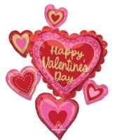 SuperShape Happy Valentines Day Scalloped Sweethearts Balloon
