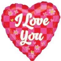 Jumbo I Love You Checkerboard Balloon