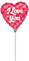 09" I Love You Checkerboard Balloon