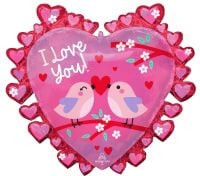SuperShape I Love You Love Birds Balloon