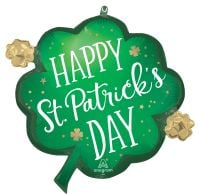 SuperShape Satin Lucky Shamrock Balloon