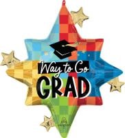 SuperShape Diploma, Check! Way to Go Grad Balloon