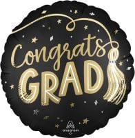 Standard Satin Twirling Tassels Congrats Grad Balloon