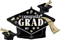 SuperShape Satin Timeless Polka Dots Congrats Grad Balloon