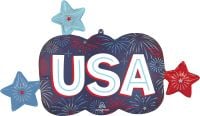 SuperShape Satin Patriotic Burst USA Balloon