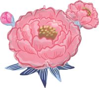 SuperShape Satin Peony Garden Balloon