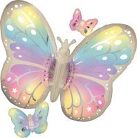 SuperShape Satin Fluttering Dreams Butterflies Balloon