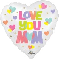 Jumbo Satin Playful Brights Love You Mom Balloon