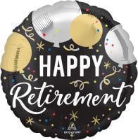 Standard Black Silver Gold Retirement Balloon