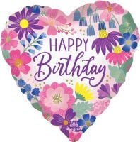 Standard Garden Florals Birthday Balloon