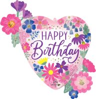 SuperShape Garden Florals Birthday Balloon