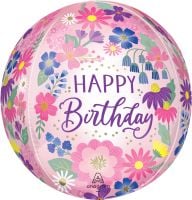 Orbz Garden Florals Birthday Balloon