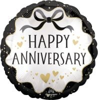 Standard Satin Ribbon Curls Anniversary Balloon