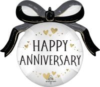 SuperShape Satin Ribbon Curls Anniversary Balloon