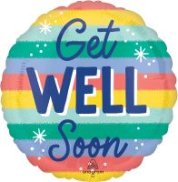 Standard Candy Stripes Get Well Soon Balloon