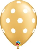 11" Big Polka Dots Gold (50pcs) Balloons