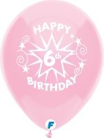 Funsational 12" 6th Birthday Star Assortment (8pcs) Balloons
