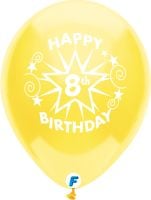 Funsational 12" 8th Birthday Star Assortment (8pcs) Balloons