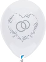 Funsational 12" Wedding Rings White (8pcs) Balloons