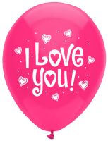 Funsational 12" I Love You Hearts Red (8pcs) Balloons