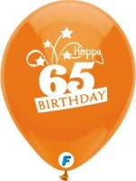 Funsational 12" 65th Birthday Shooting Stars Assortment (8pcs) Balloons