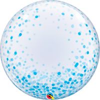 Deco Bubble 24" Blue Confetti Dots Balloon