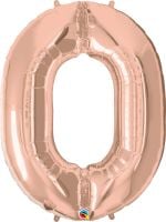 34" Rose Gold Number 0 Balloon