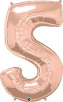 34" Rose Gold Number 5 Balloon