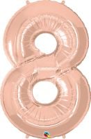 34" Rose Gold Number 8 Balloon