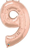 34" Rose Gold Number 9 Balloon