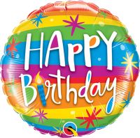 09" Birthday Rainbow Stripes Balloon