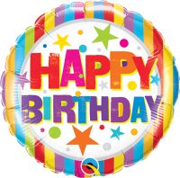 09" Birthday Stripes and Stars Balloon
