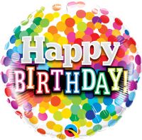 09" Birthday Rainbow Confetti Balloon